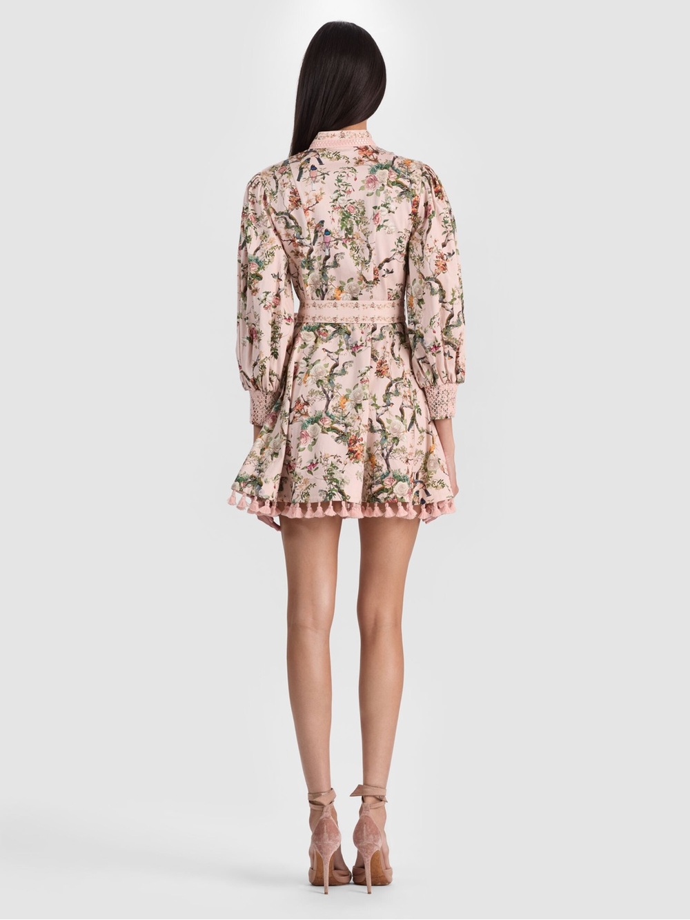 new Alice and Olivia LUCY MINI SHIRT DRESS COLOR Sunset Grove English Rose - Picture 2 of 13